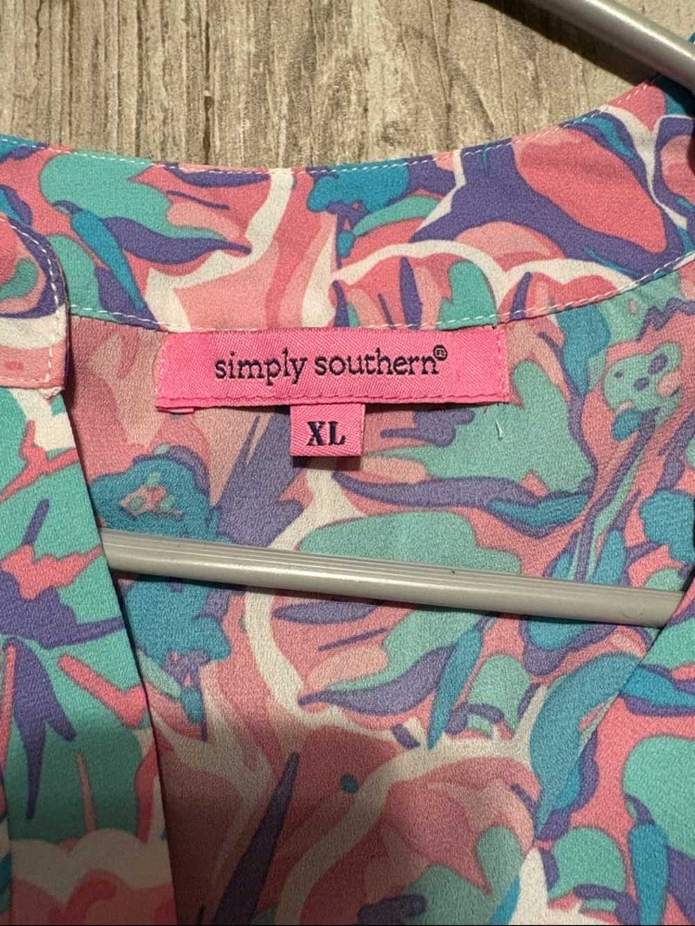 Simply Southern Floral Maxi Dress in Pink, Teal, Purple - Picture 2 of 3